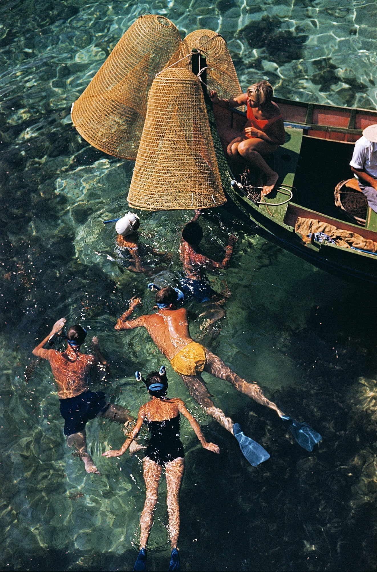 Snorkelling in Malta by Slim Aarons/Getty Images, 1959. Open Edition C-Type Photographic Print. Portrait orientation. Available at Electric Gallery, London, UK.