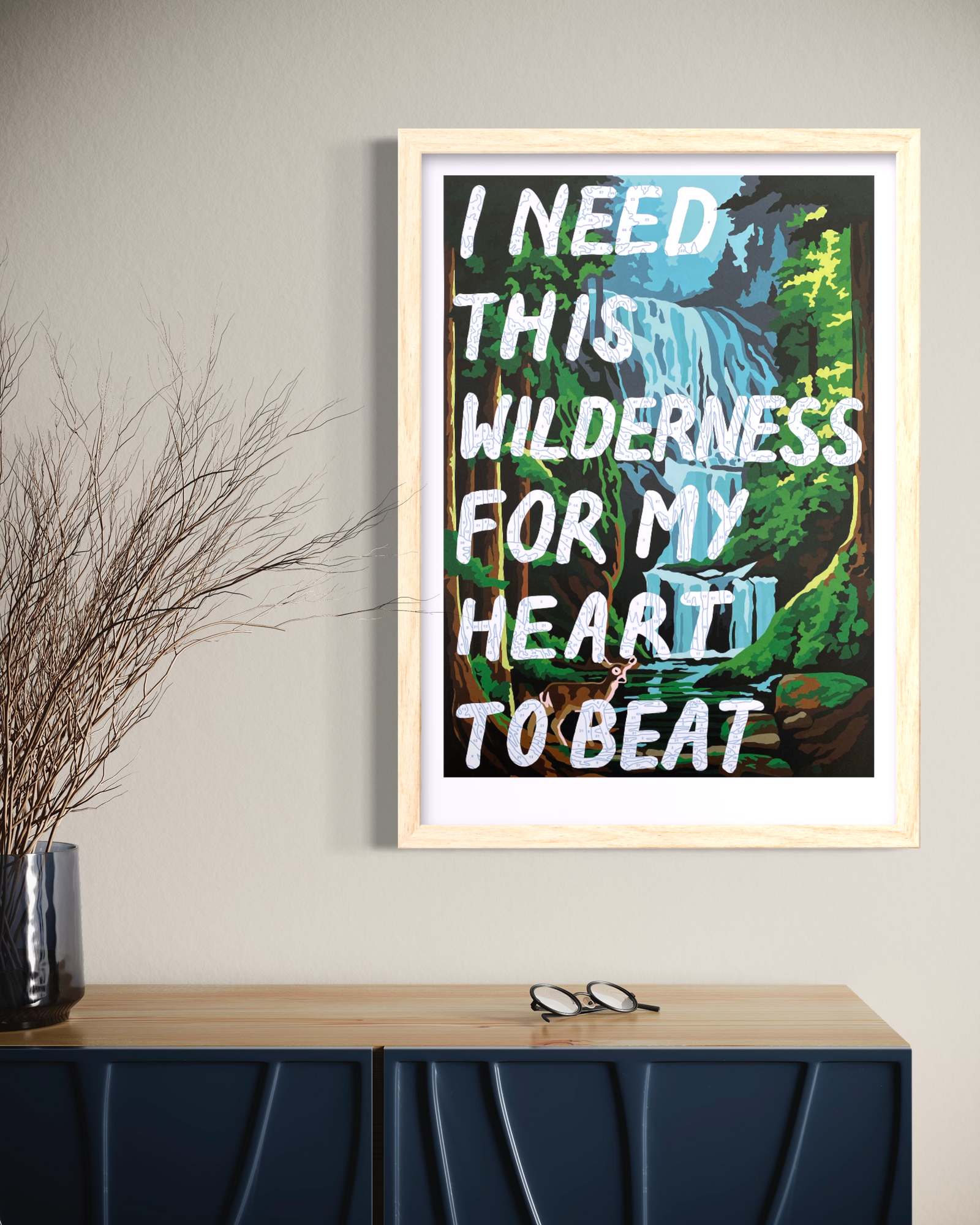 I Need Wilderness For My Heart To Beat (Benjamin Thomas Taylor Collaboration) by Adam Bridgland, a limited edition lithograph on fedrigoni arco 250gsm paper. from 2022