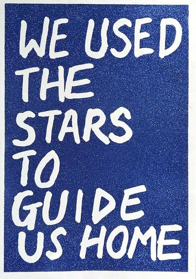 Stars To Guide (Blue) by Adam Bridgland, a limited edition blue glitter on somerset satin white 410 gsm paper. from 2024