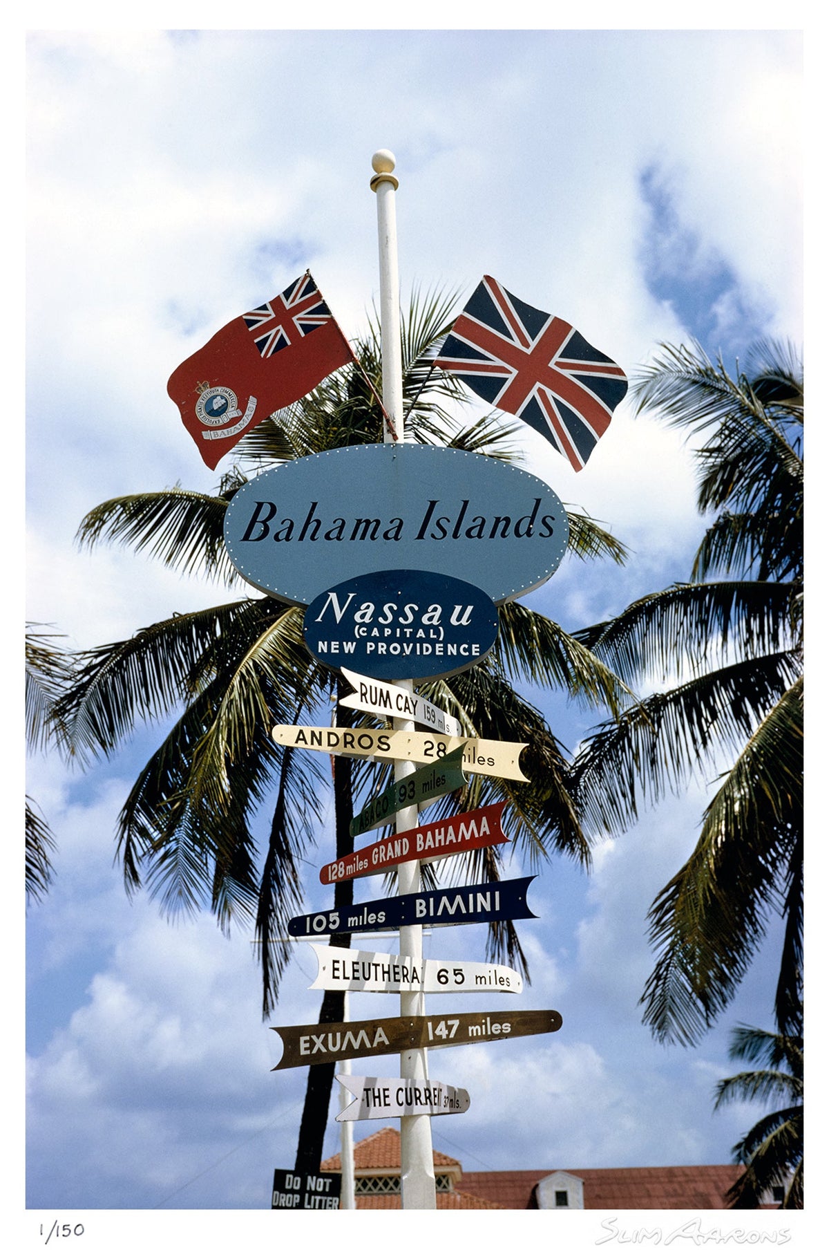 bahamas signpost - Slim Aarons - Limited Edition - Estate Stamped - Photography - Getty Images