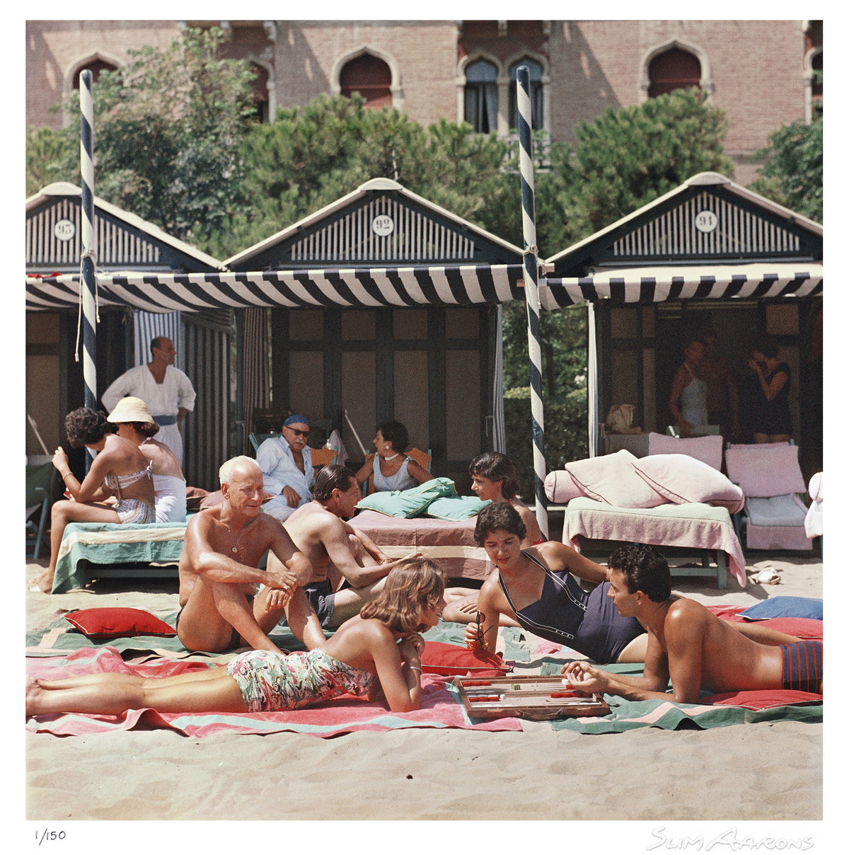 beach backgammon - Slim Aarons - Limited Edition - Estate Stamped - Photography - Getty Images