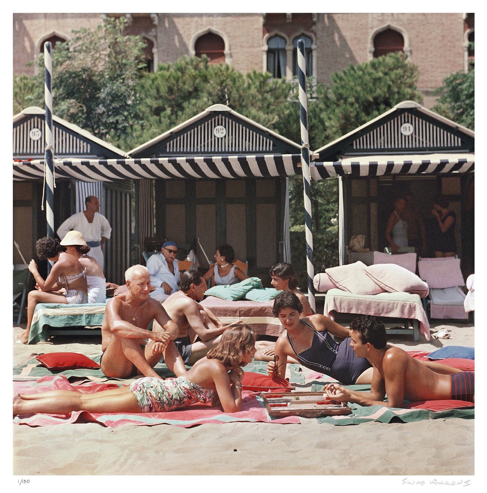 beach backgammon - Slim Aarons - Limited Edition - Estate Stamped - Photography - Getty Images