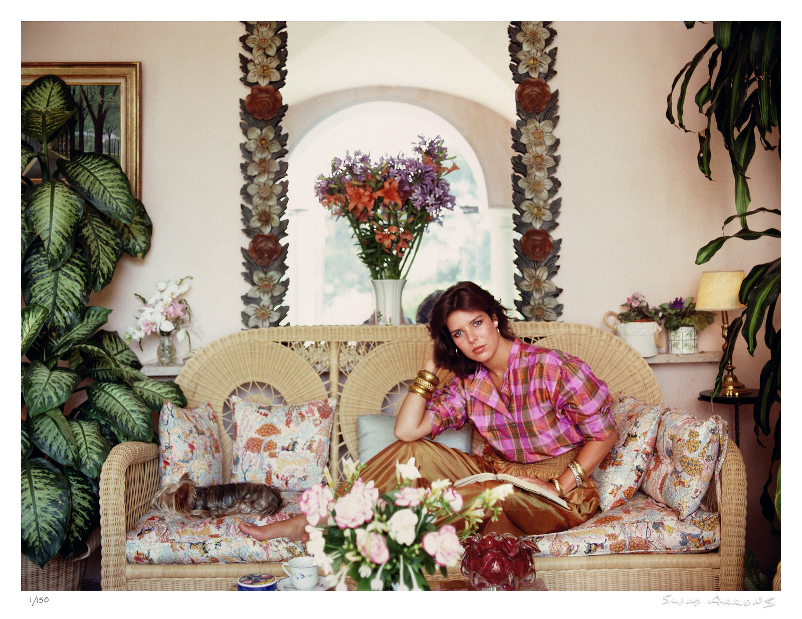 caroline and pet - Slim Aarons - Limited Edition - Estate Stamped - Photography - Getty Images
