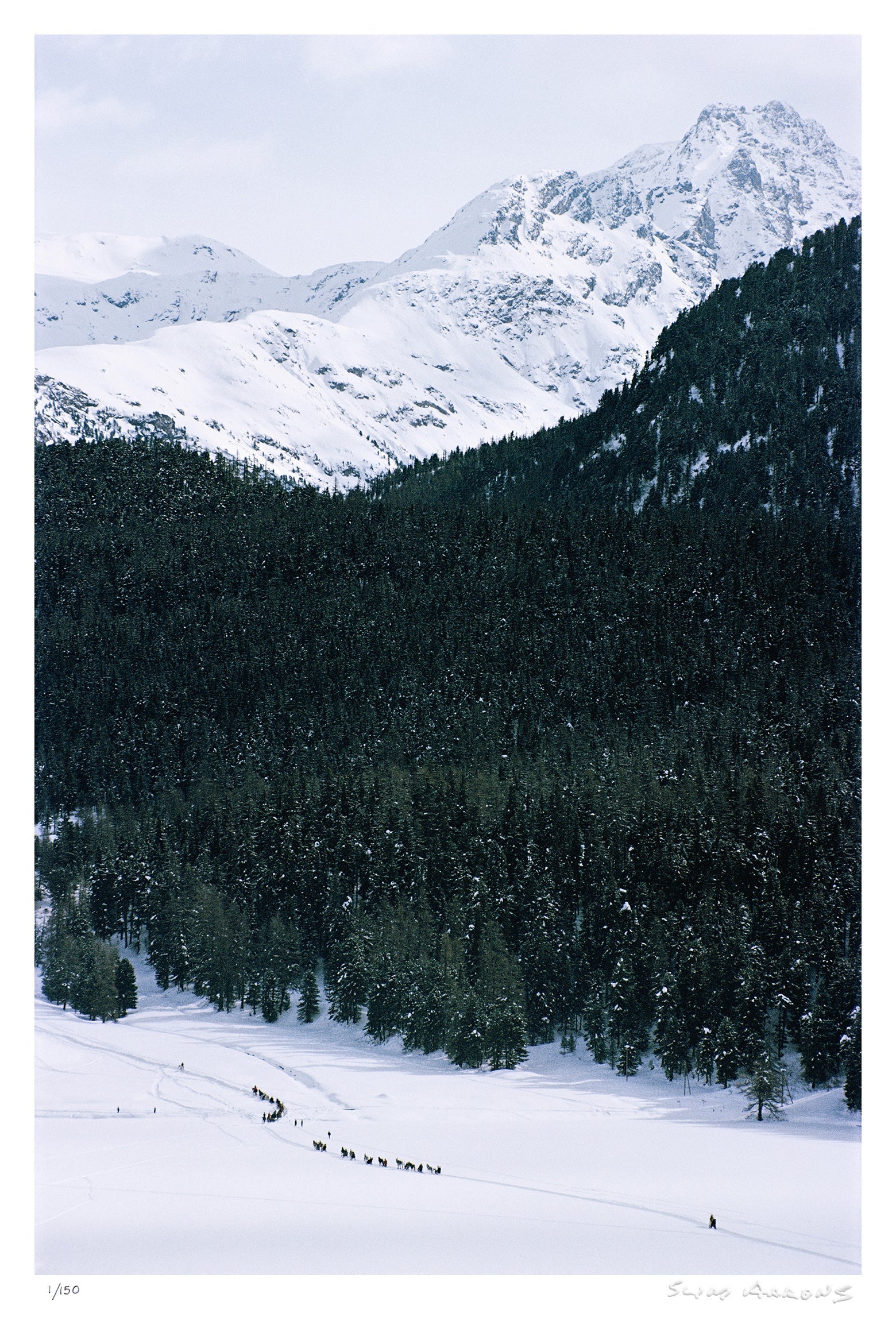 crossing snow field - Slim Aarons - Limited Edition - Estate Stamped - Photography - Getty Images