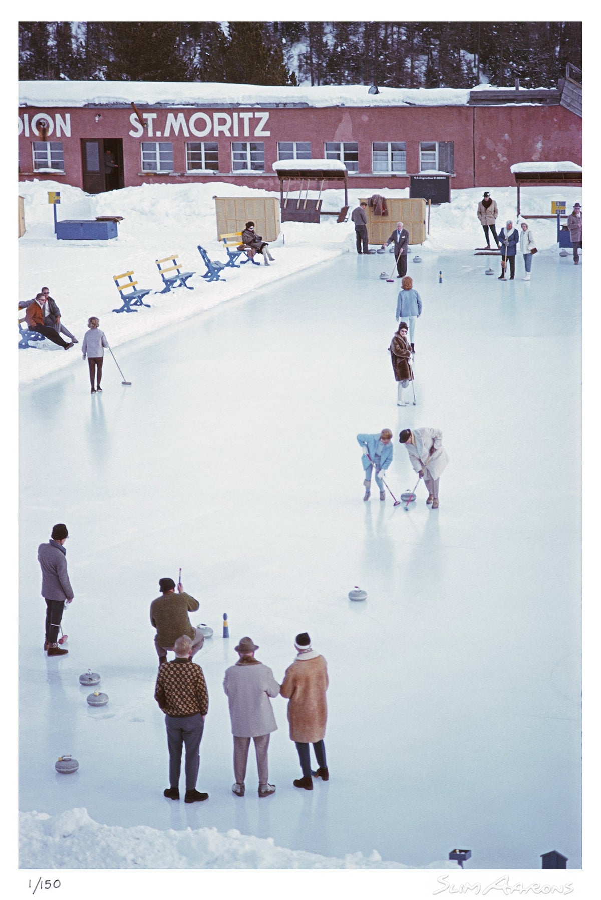 curling at st moritz 2 - Slim Aarons - Limited Edition - Estate Stamped - Photography - Getty Images