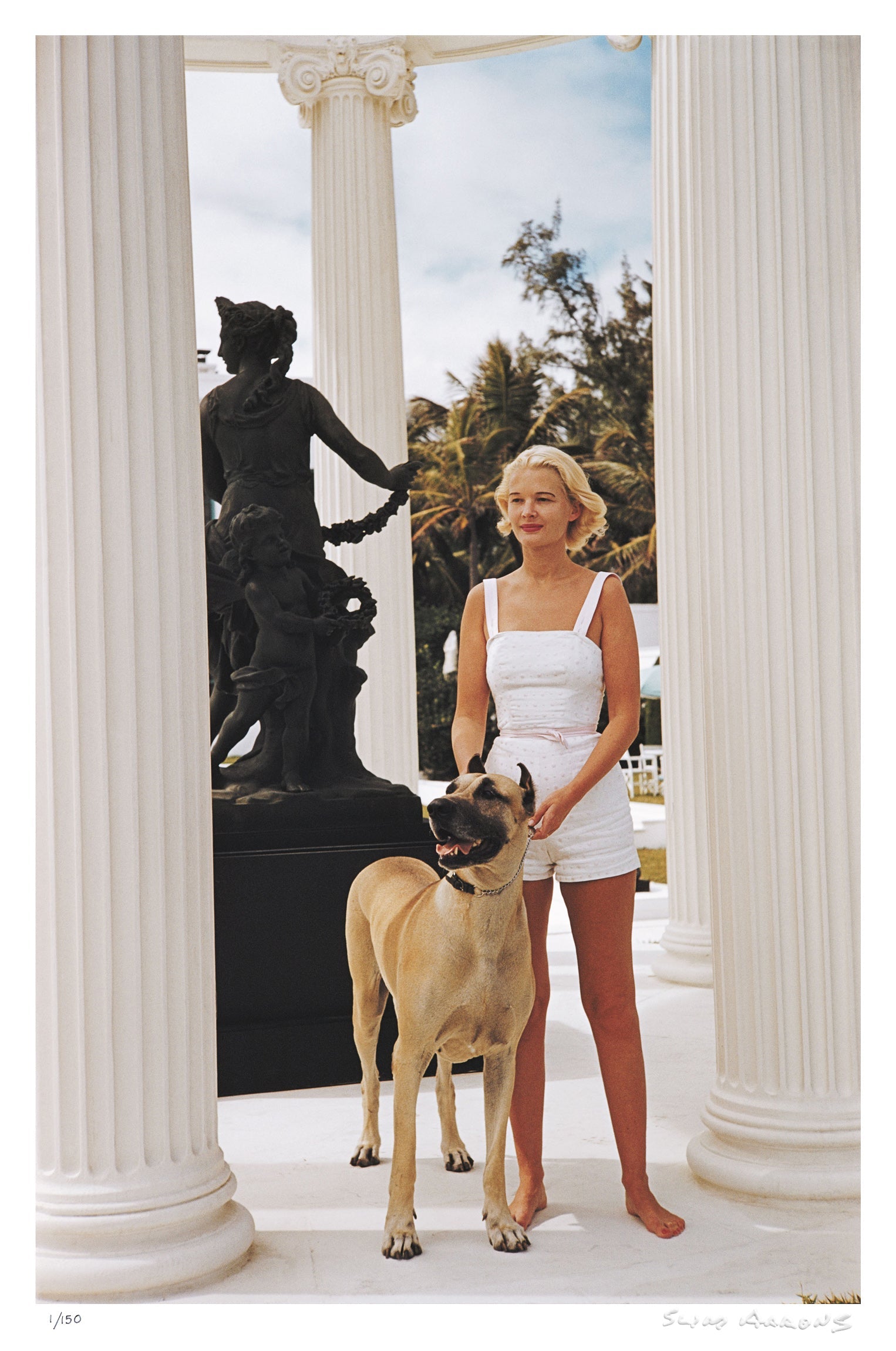 cz guest with her great dane - Slim Aarons - Limited Edition - Estate Stamped - Photography - Getty Images