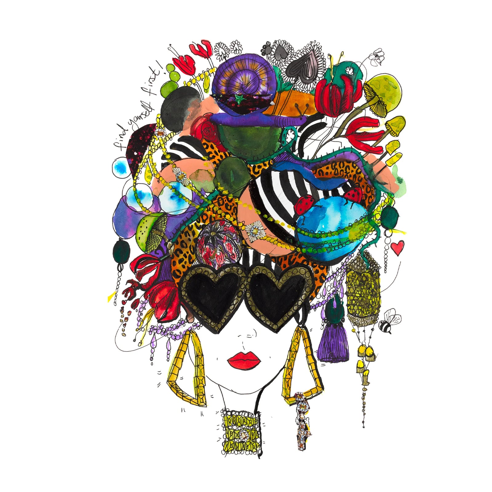 Find Yourself First (Hand-Finished) by Charlotte Posner, a hand-finished unique hand finished original print from 2021