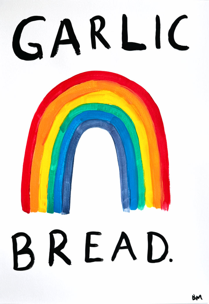 Garlic Bread (Framed) by Billy Murphy, a original acrylic on 310gsm southbank coarse from 2024