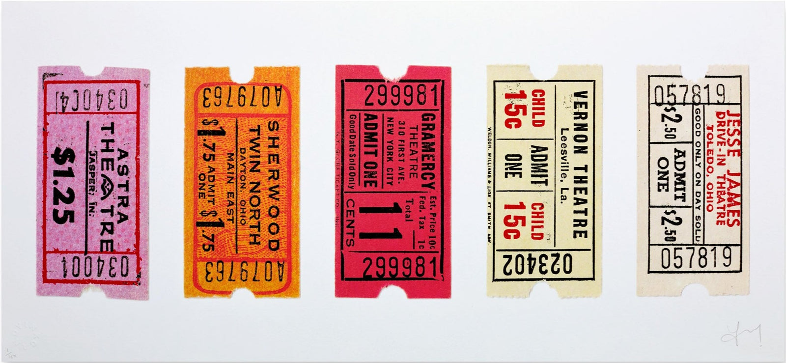 Stubs Rainbow by Inkcandy, a limited edition hand pulled silkscreen printed onto omnia, 200gsm.  from 2024
