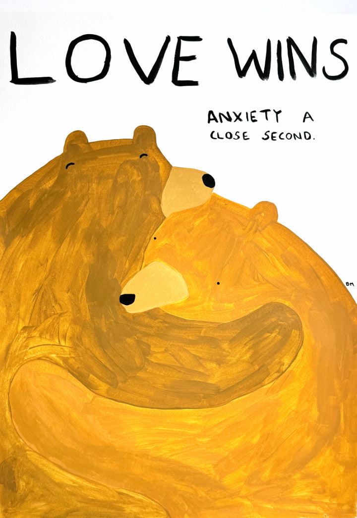 Love Wins by Billy Murphy, a original acrylic on 310gsm southbank coarse from 2024