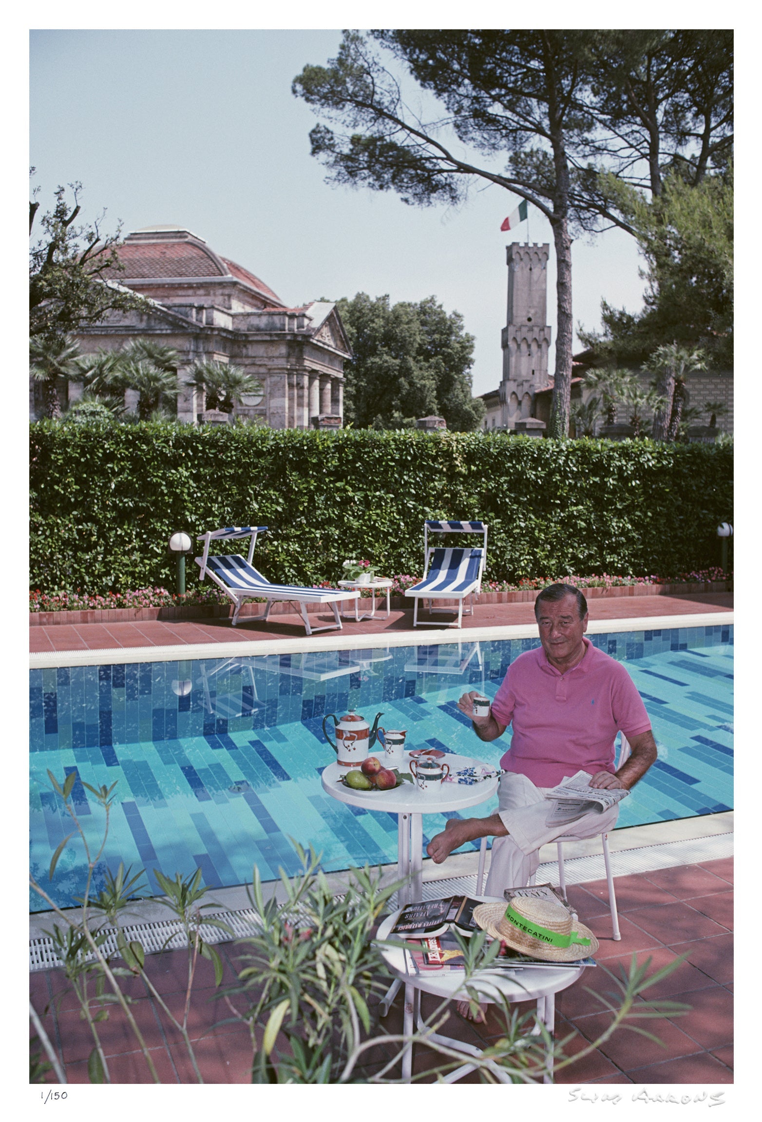 maccioni by his pool - Slim Aarons - Limited Edition - Estate Stamped - Photography - Getty Images