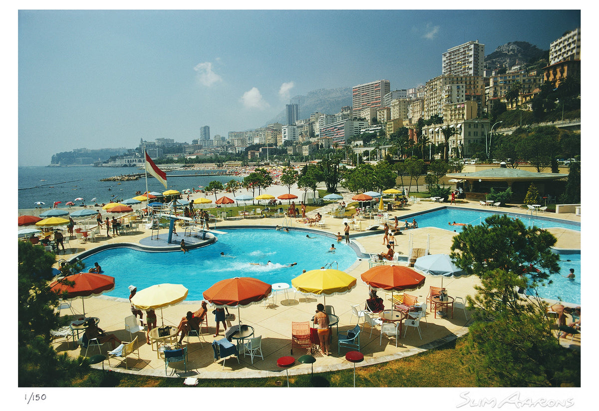 monte carlo beach club - Slim Aarons - Limited Edition - Estate Stamped - Photography - Getty Images
