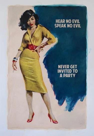 Hear No Evil Speak No Evil - Blue (Framed) by The Connor Brothers, a limited edition giclee print on archival paper with silkscreen varnish. from 2020