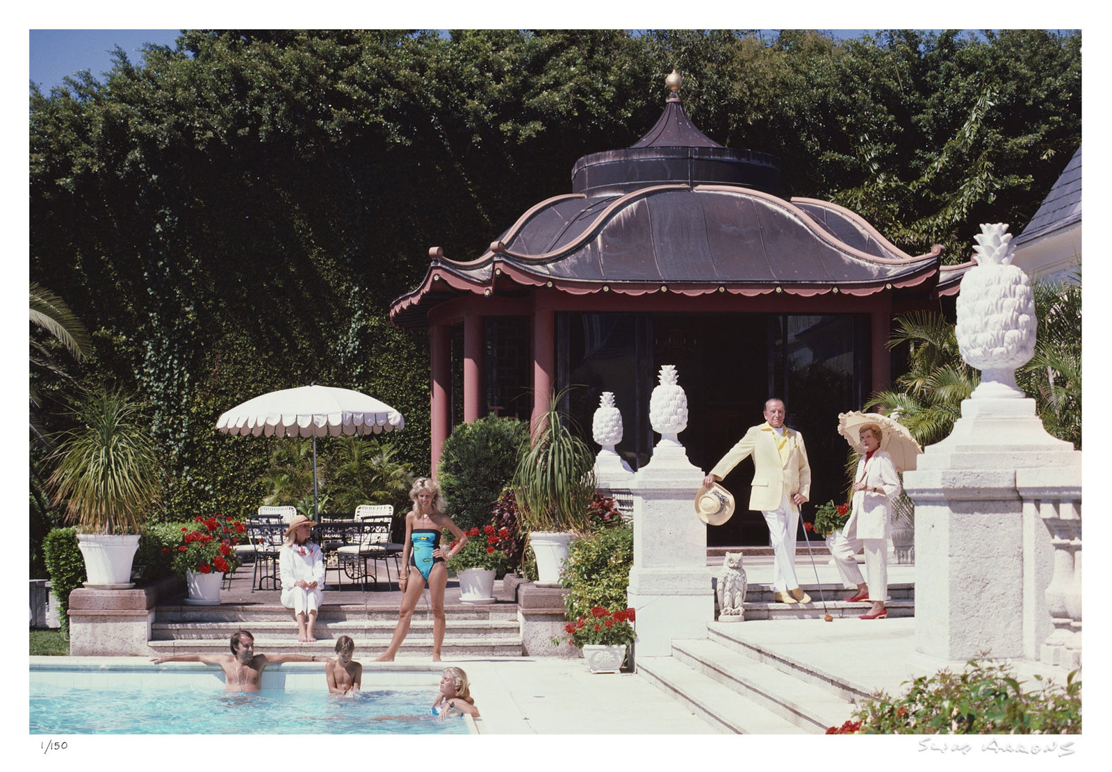 pagoda poolhouse - Slim Aarons - Limited Edition - Estate Stamped - Photography - Getty Images