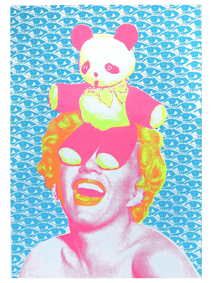 Panda Eyes by The Cameron Twins, a limited edition hand-pulled multi-layered silkscreen on paper from 2020