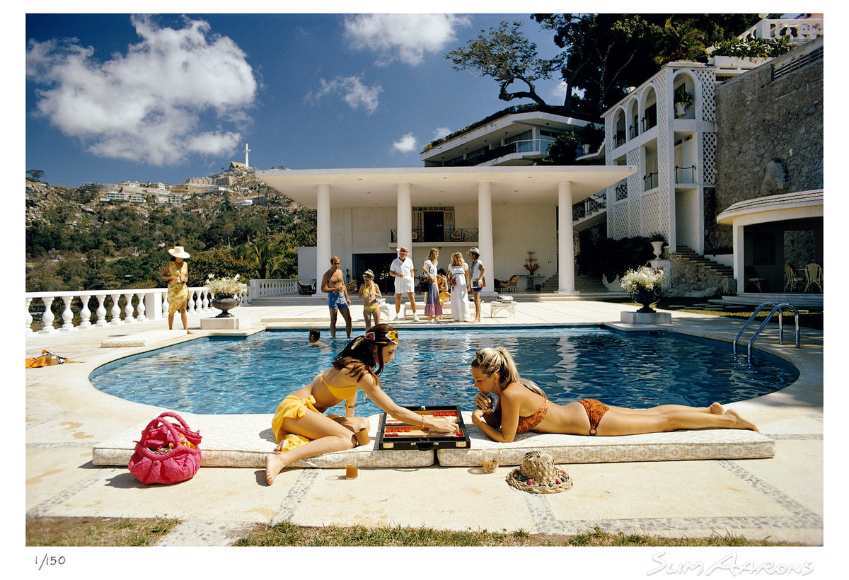poolside backgammon - Slim Aarons - Limited Edition - Estate Stamped - Photography - Getty Images