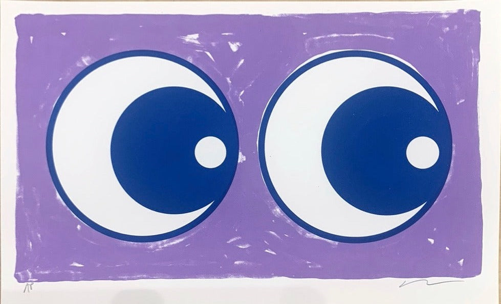 Making Eyes Across The Room  - Purple with Blue Eyes