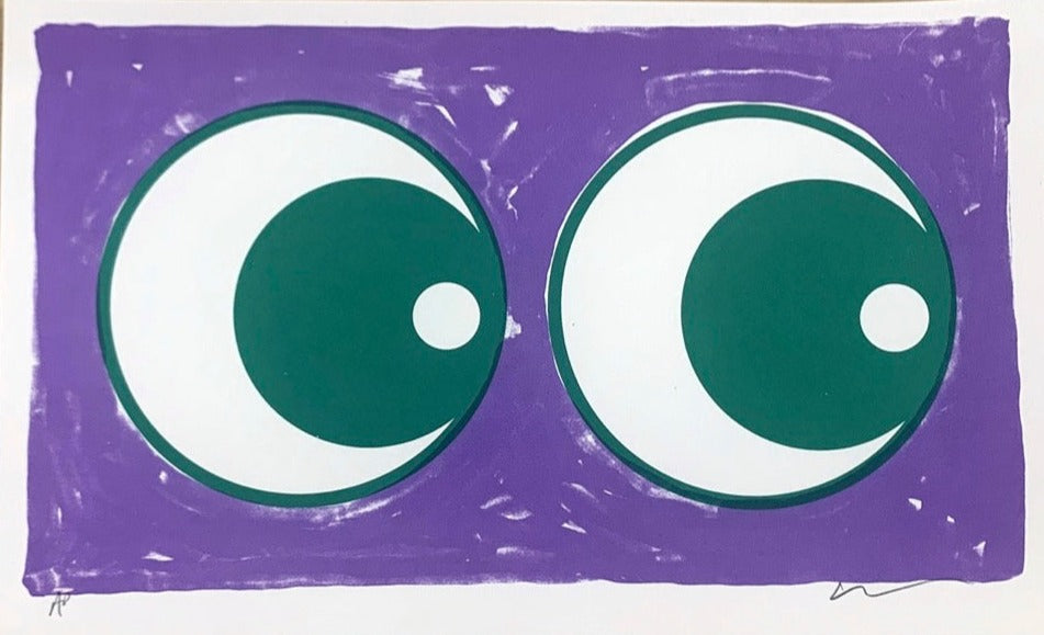 Making Eyes Across The Room - Purple with Green Eyes