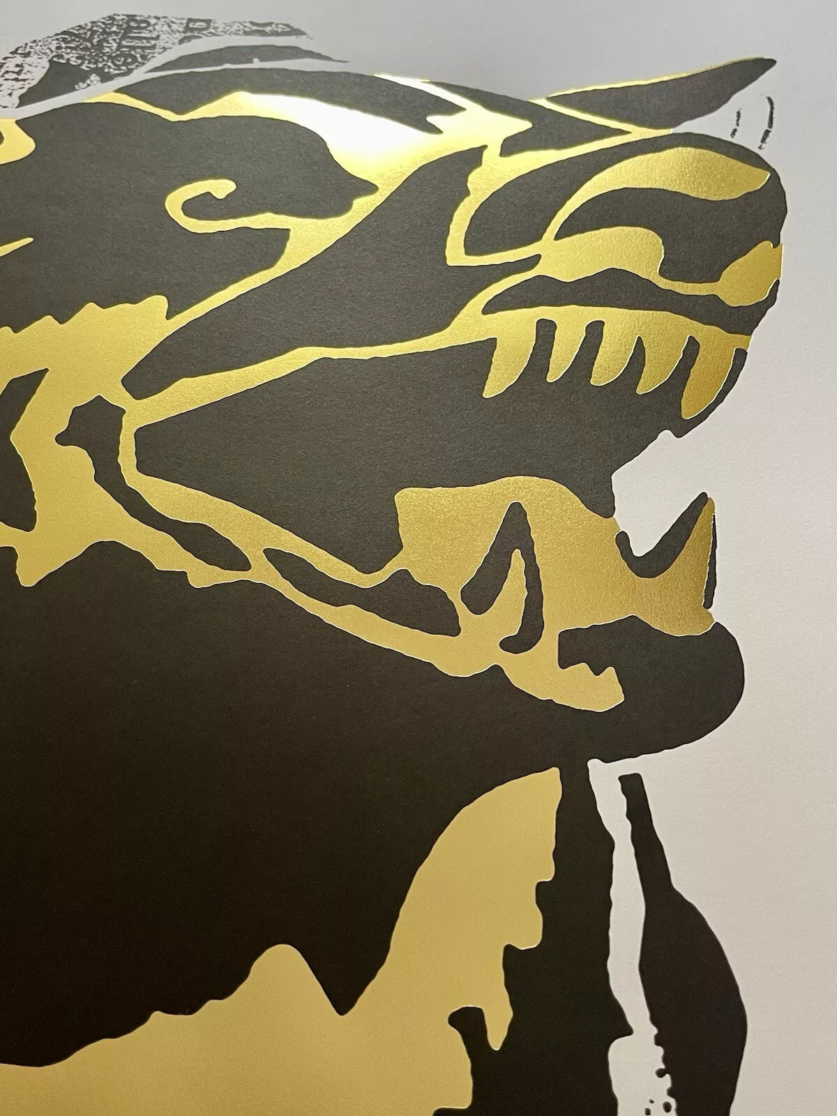 Dog (Black / Gold) by Faile, a limited edition offset print with gold foil from 2022