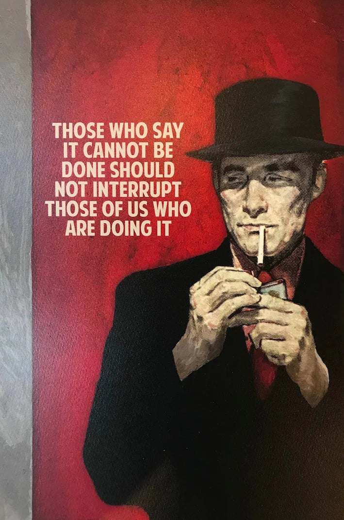 Those Who Say It Cannot Be Done - Red (Framed) by The Connor Brothers, a limited edition hand coloured giclée print in oil, pastel and varnish. from 2018