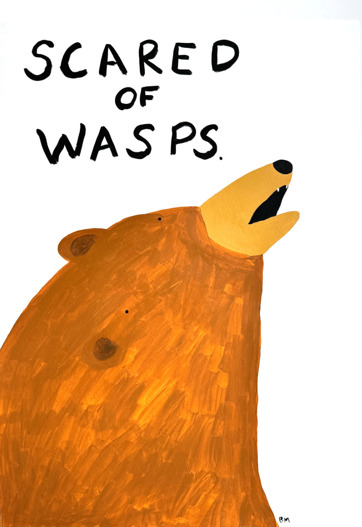 Scared Of Wasps by Billy Murphy, a original acrylic on 310gsm southbank coarse from 2024
