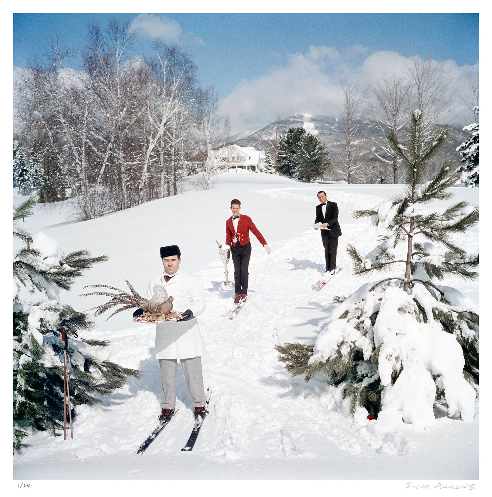 skiing waiters - Slim Aarons - Limited Edition - Estate Stamped - Photography - Getty Images