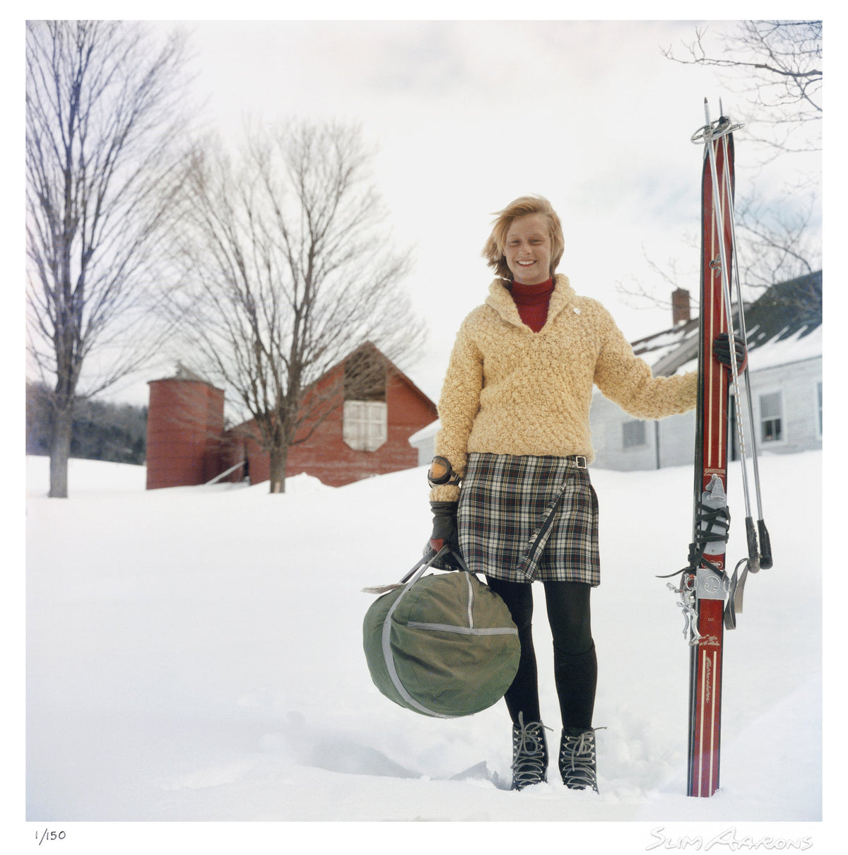 skiing waitress - Slim Aarons - Limited Edition - Estate Stamped - Photography - Getty Images
