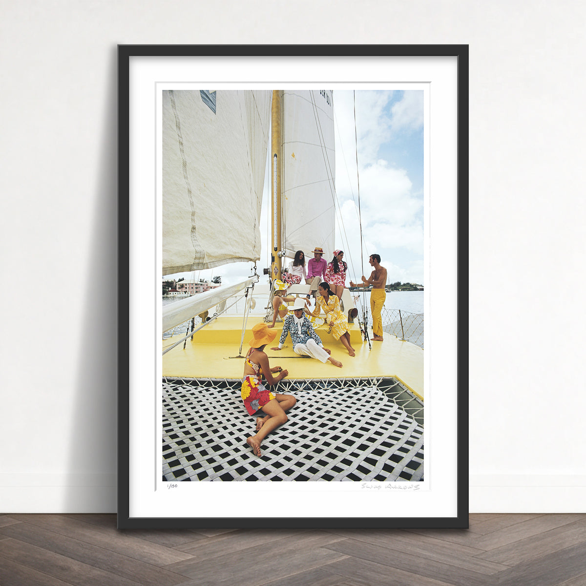 Slim Aarons Limited Edition Estate Stamped a colourful crew limited edition 745216001 Framed