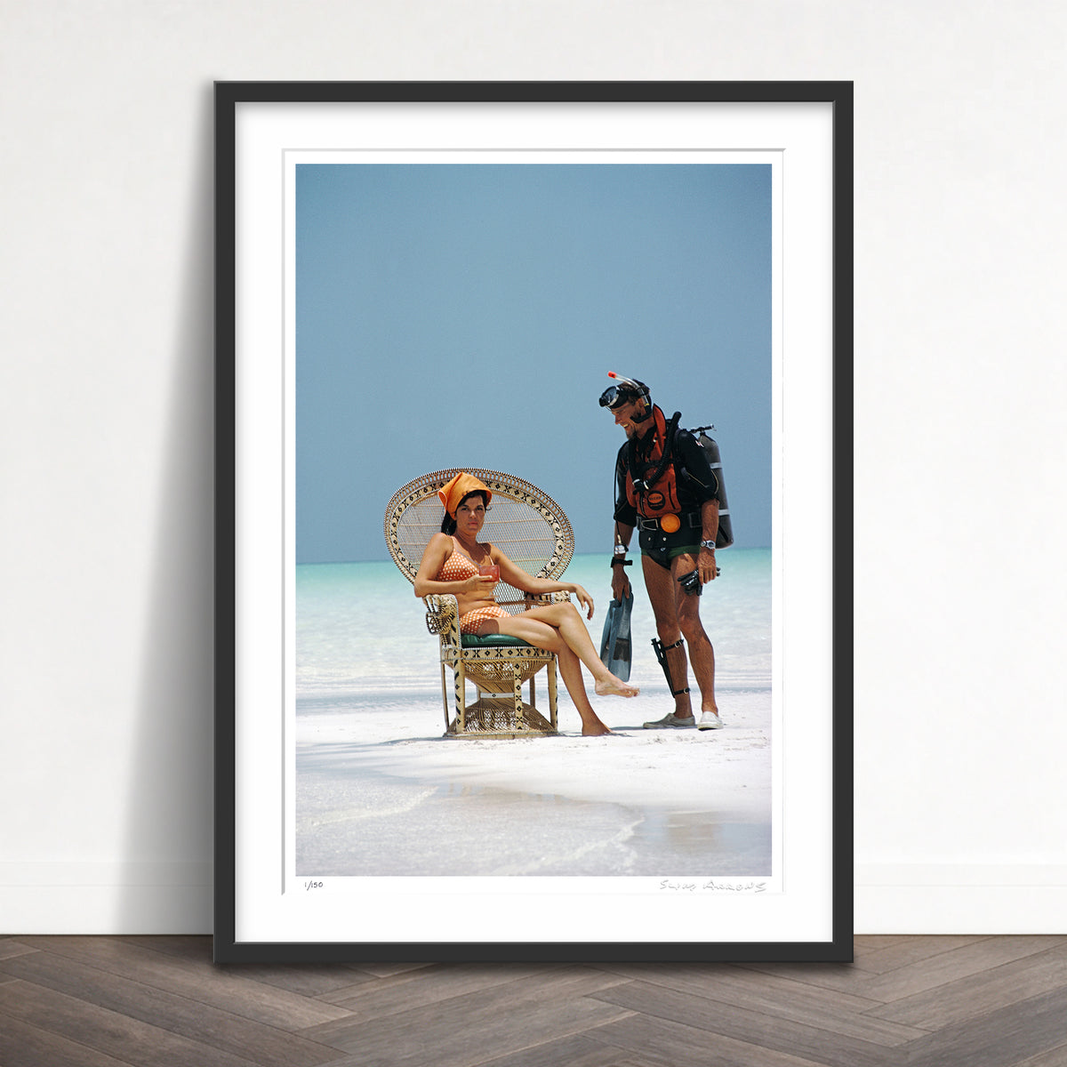 Slim Aarons Limited Edition Estate Stamped a friendly chat limited edition 745216005 Framed
