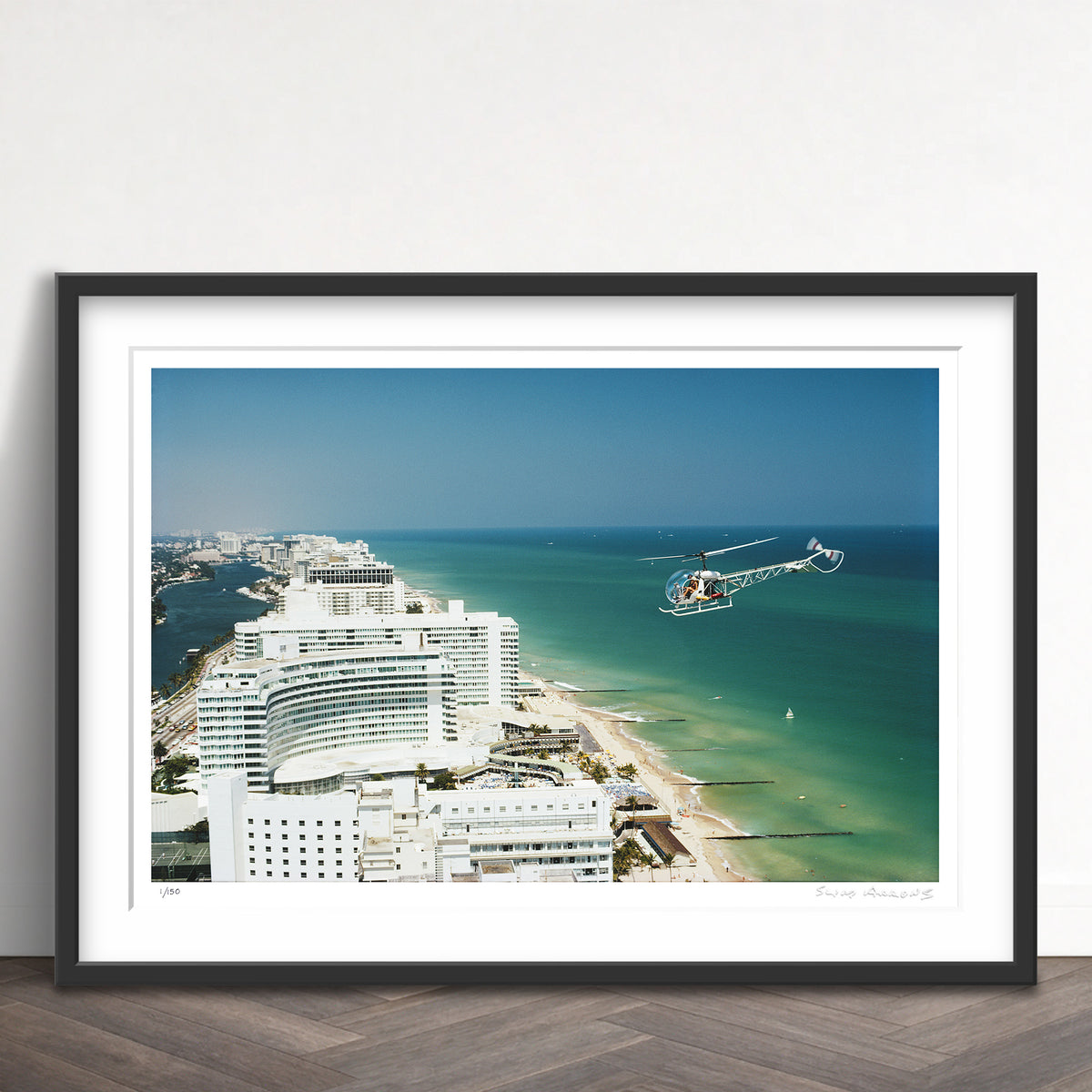 Slim Aarons Limited Edition Estate Stamped aerial miami beach limited edition 56419542 Framed