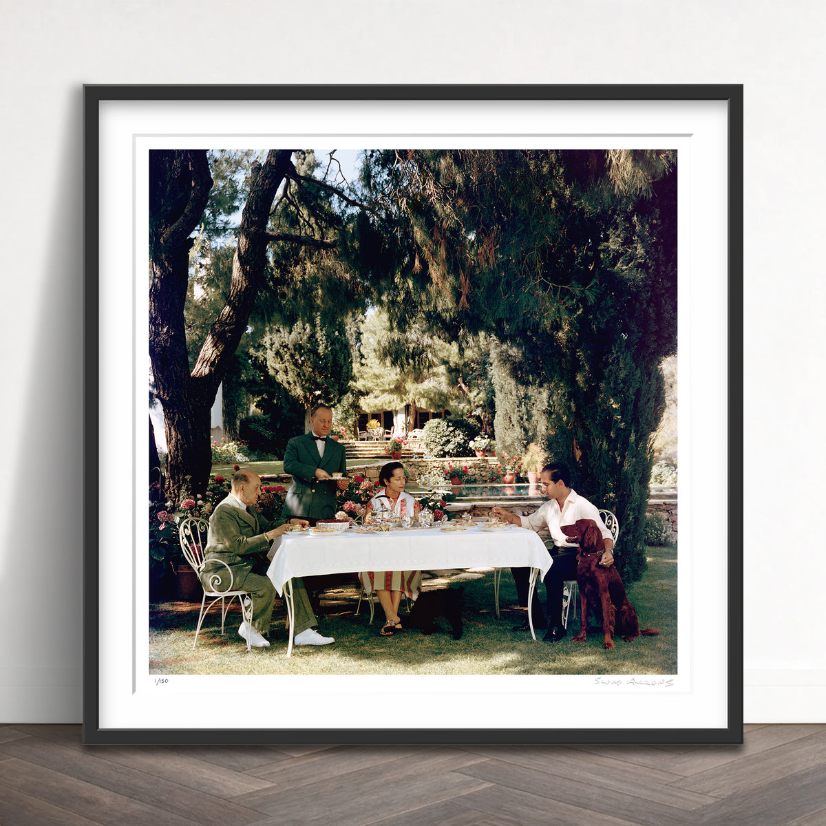 Slim Aarons Limited Edition Estate Stamped al fresco tea limited edition 3165102 Framed