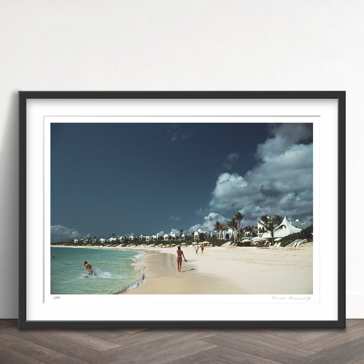 Slim Aarons Limited Edition Estate Stamped anguilla beach resort limited edition 154312244 Framed