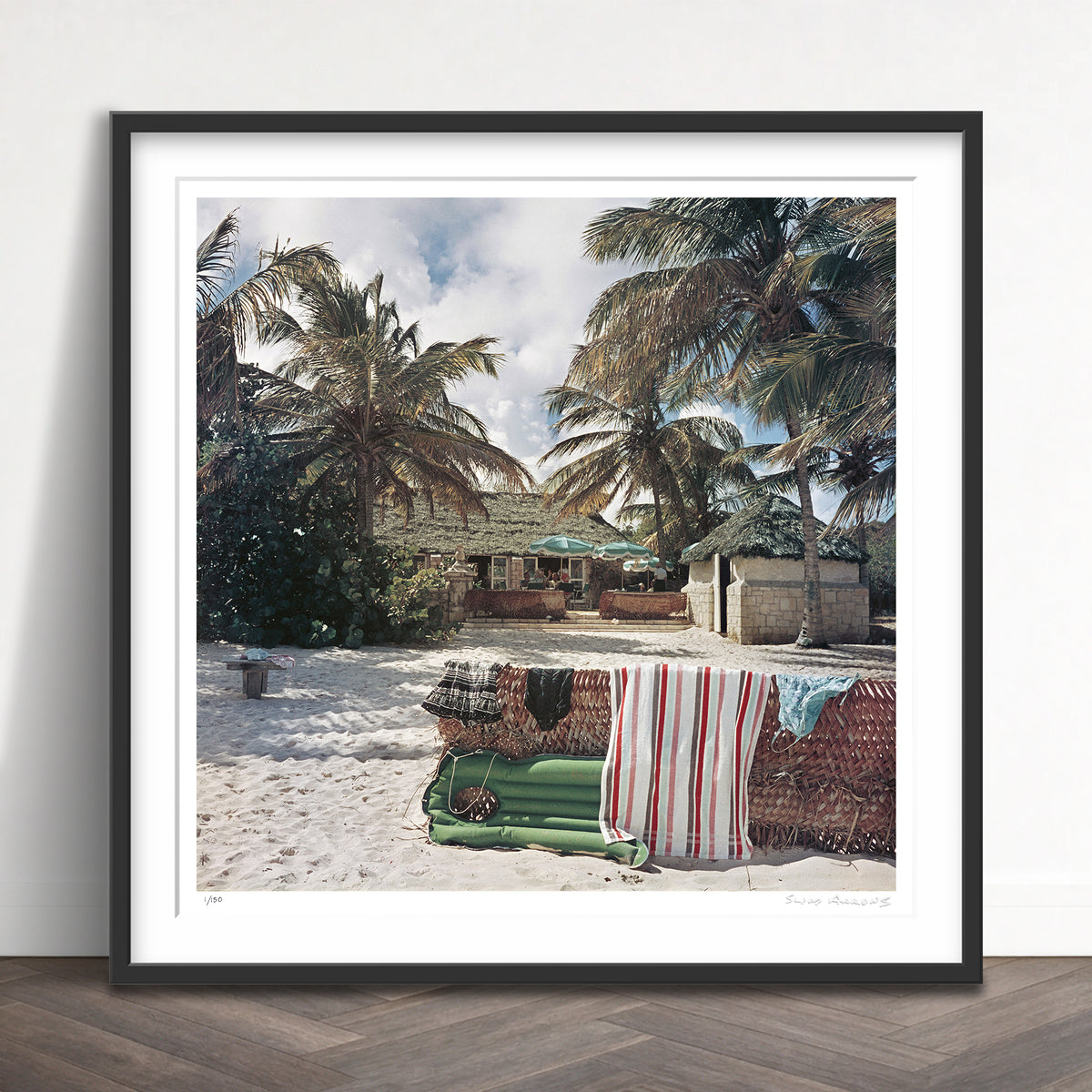 Slim Aarons Limited Edition Estate Stamped antigua beach club limited edition 88655949 Framed