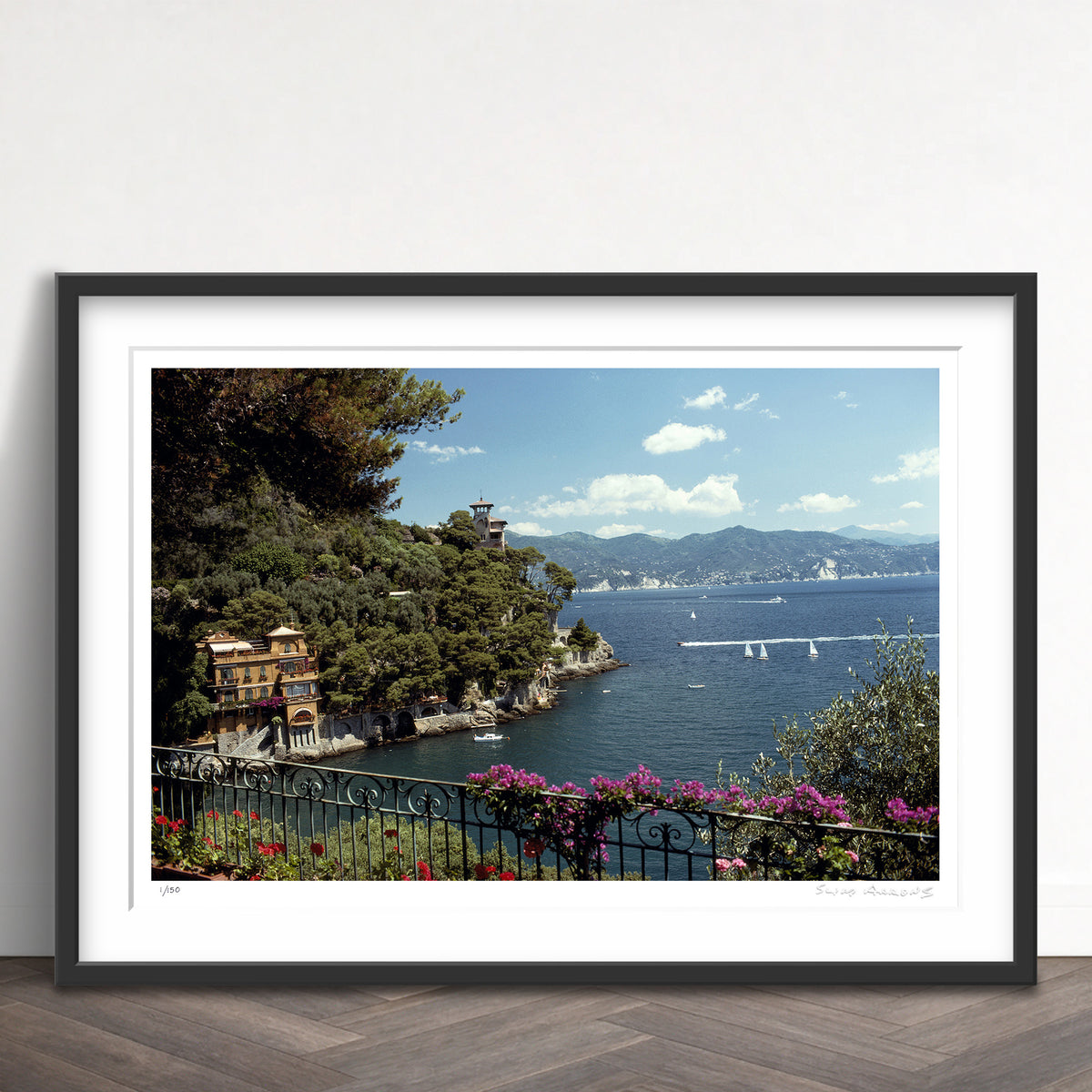 Slim Aarons Limited Edition Estate Stamped ardissones house portofino limited edition 155761598 Framed