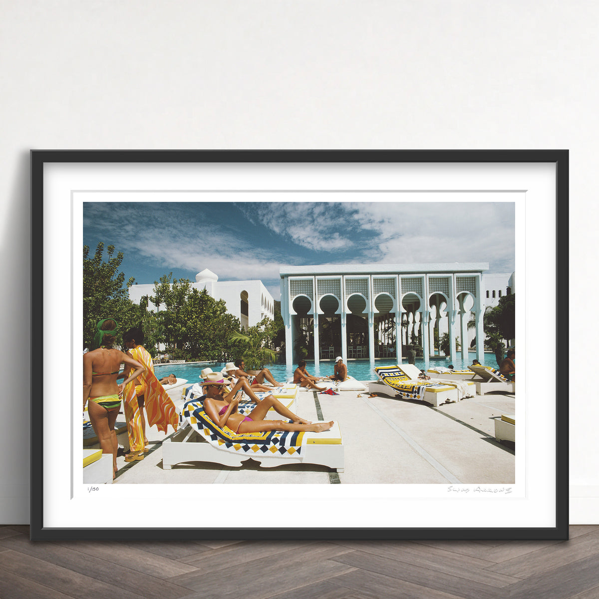 Slim Aarons Limited Edition Estate Stamped armandos beach club limited edition 77444438 Framed