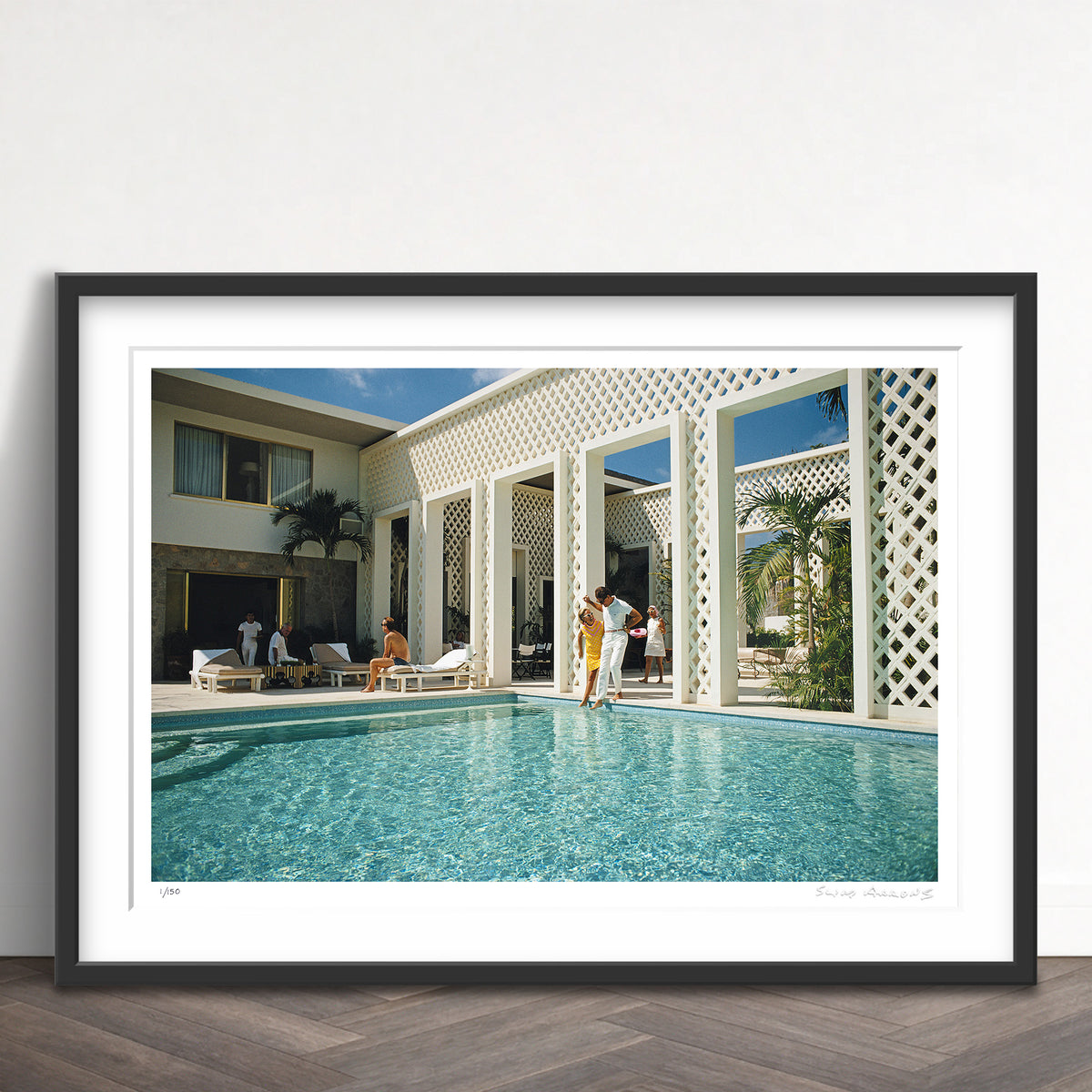 Slim Aarons Limited Edition Estate Stamped arturo panis villa limited edition 77440421 Framed