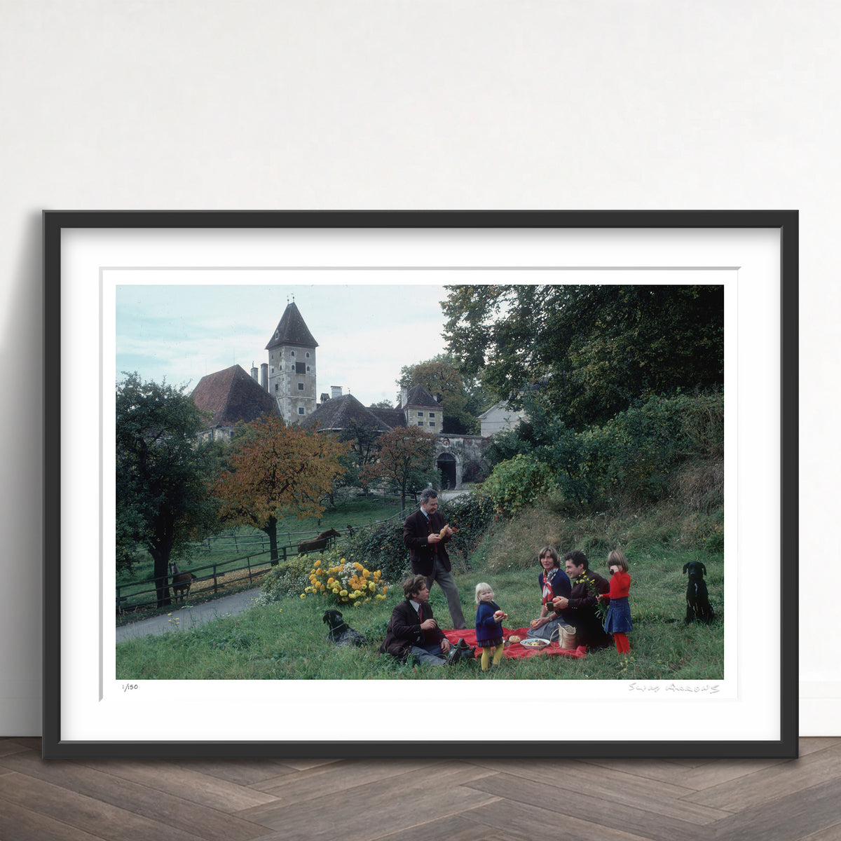 Slim Aarons Limited Edition Estate Stamped auersperg picnic limited edition 51246699 Framed