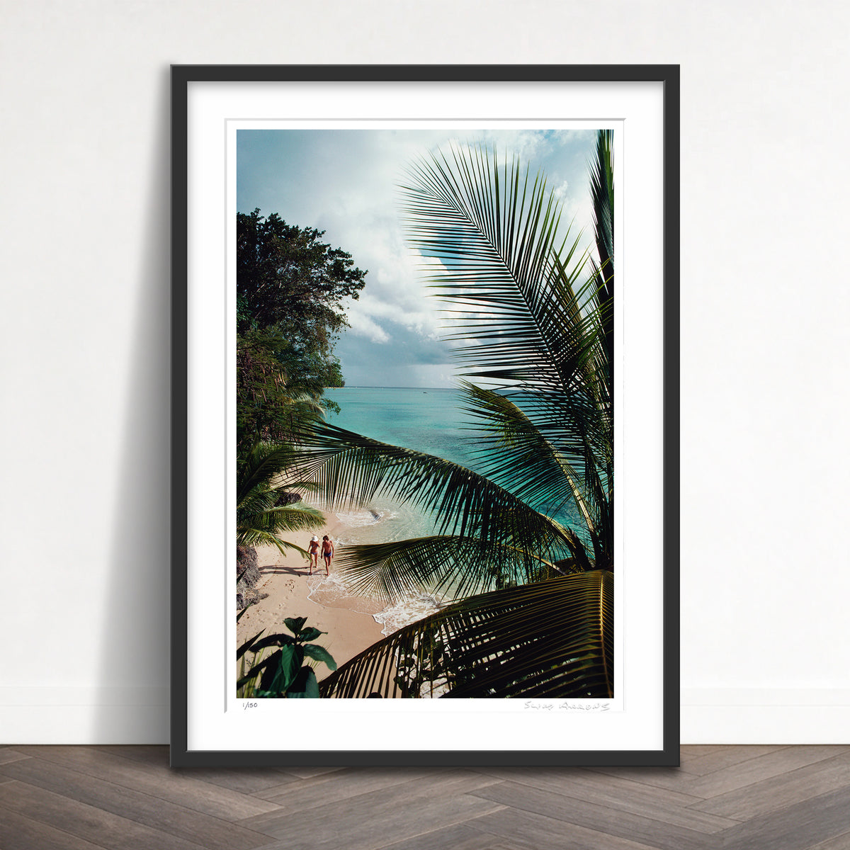 Slim Aarons Limited Edition Estate Stamped barbados beach limited edition 52200181 Framed
