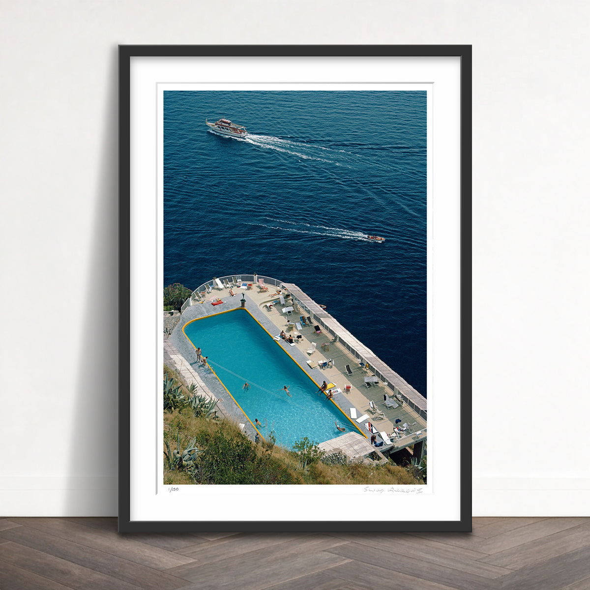 Slim Aarons Limited Edition Estate Stamped belvedere pool limited edition 77440299 Framed
