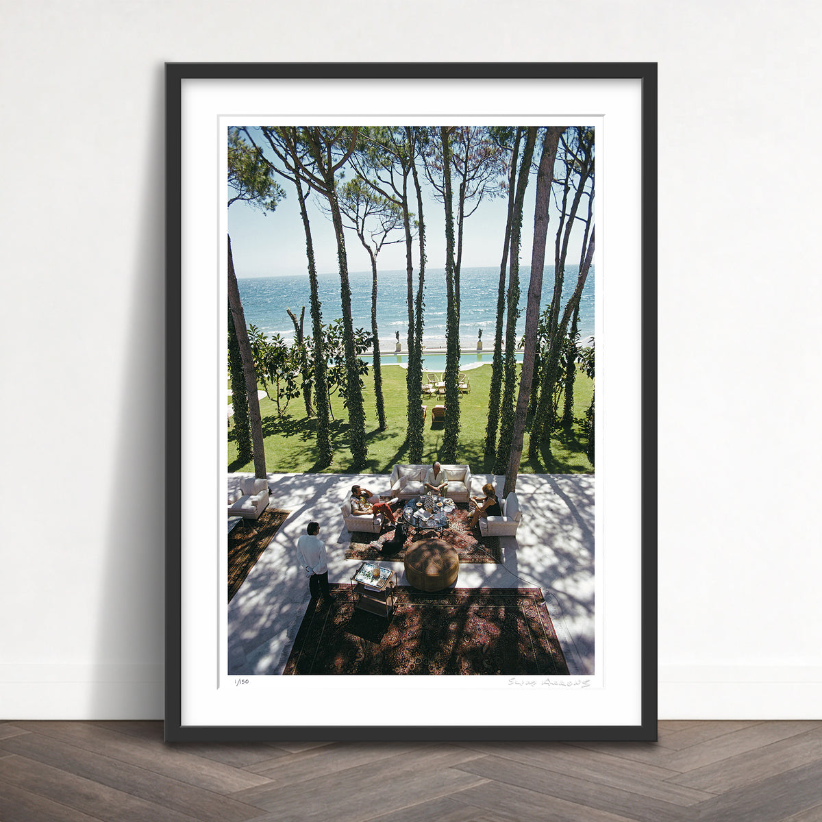 Slim Aarons Limited Edition Estate Stamped bergese house limited edition 51766305 Framed