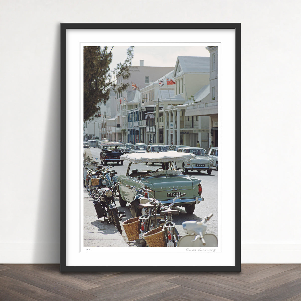 Slim Aarons Limited Edition Estate Stamped bermuda street scene limited edition 554350999 Framed