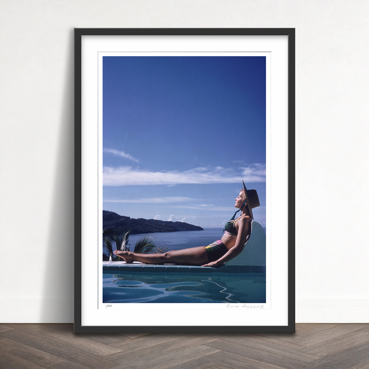 Slim Aarons Limited Edition Estate Stamped between sea and sky limited edition 2668237 Framed