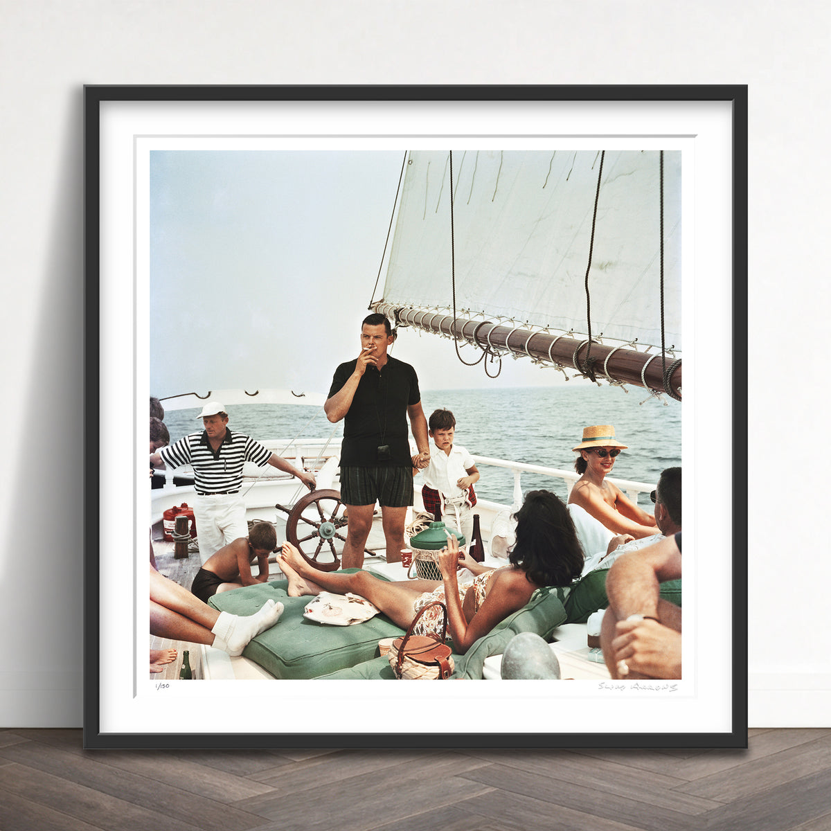Slim Aarons Limited Edition Estate Stamped black pearl trippers limited edition 52171071 Framed