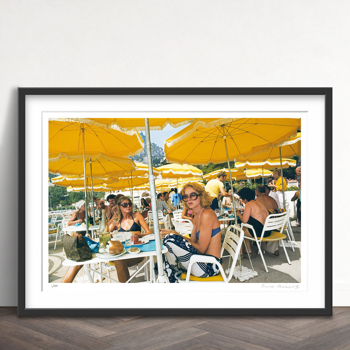 Slim Aarons Limited Edition Estate Stamped cafe in monte carlo limited edition 77445996 Framed