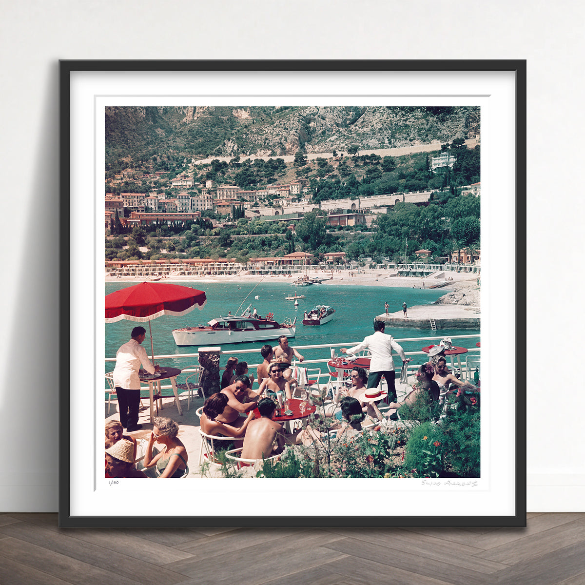 Slim Aarons Limited Edition Estate Stamped cafe terrace in nice limited edition 845989250 Framed