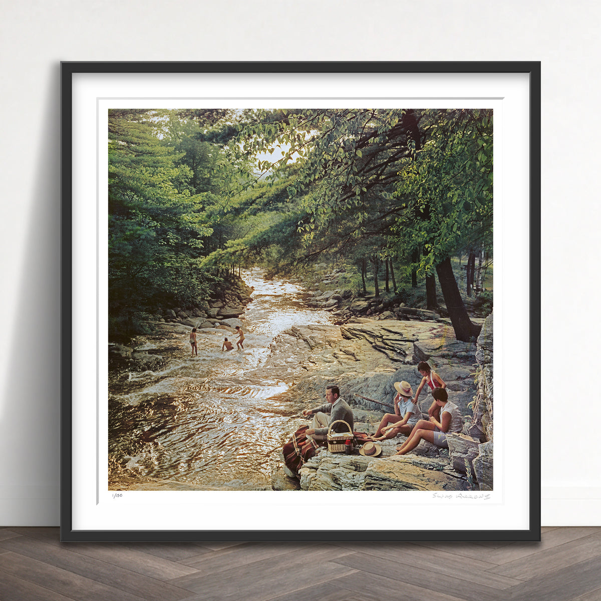 Slim Aarons Limited Edition Estate Stamped campbell falls picnic limited edition 1158180848 Framed