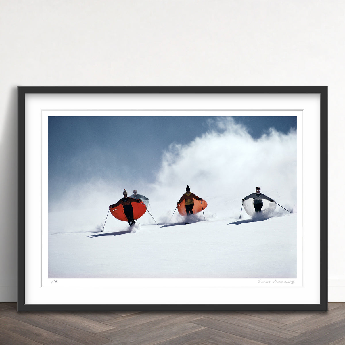 Slim Aarons Limited Edition Estate Stamped caped skiers limited edition 52171055 Framed