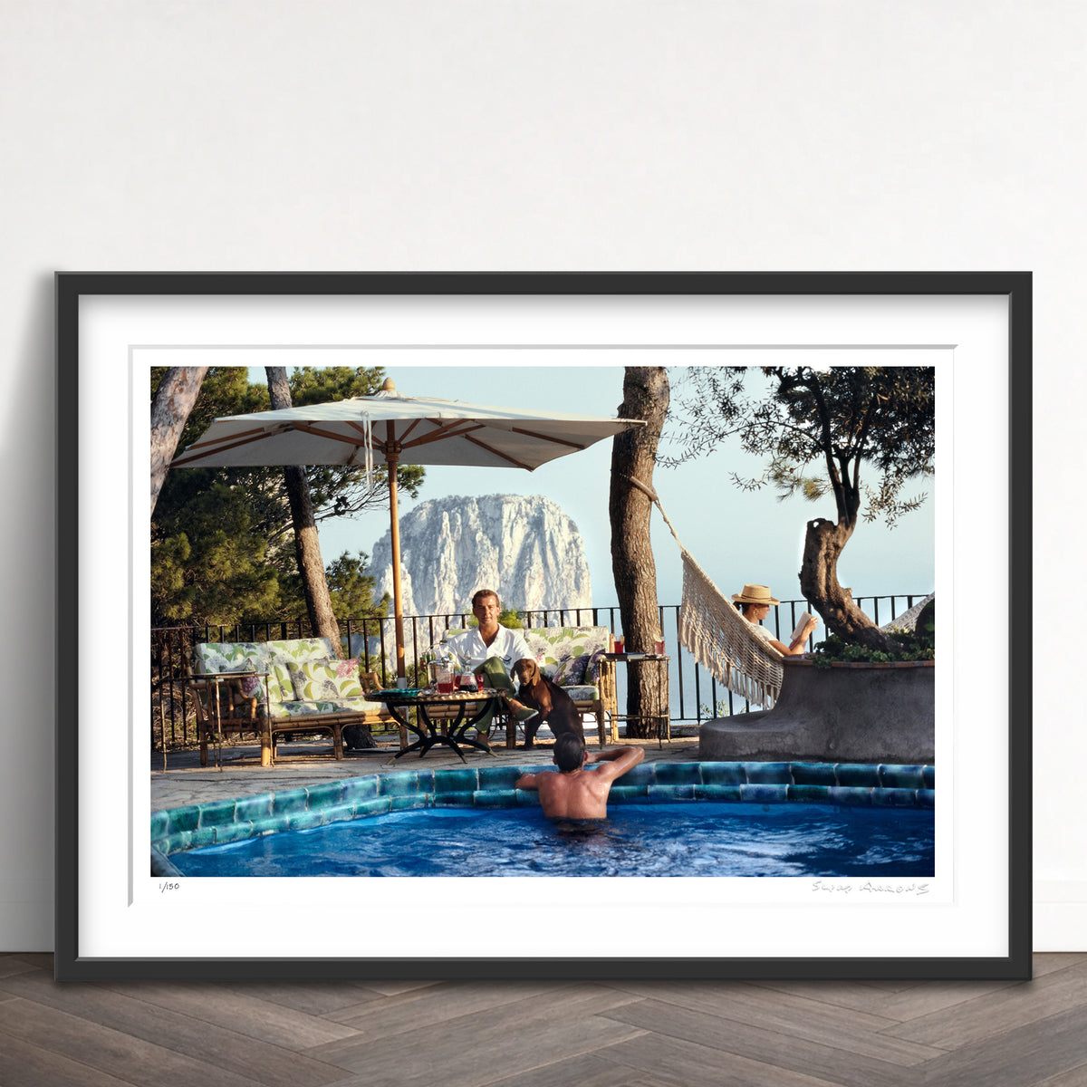 Slim Aarons Limited Edition Estate Stamped capri hotel limited edition 56475768 Framed