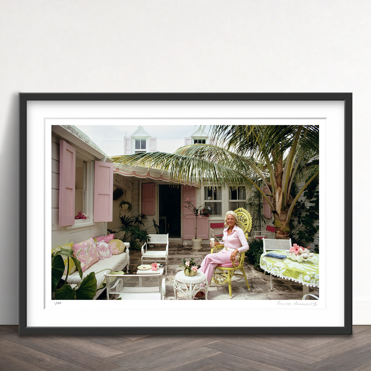 Slim Aarons Limited Edition Estate Stamped caribbean patio limited edition 95738229 Framed