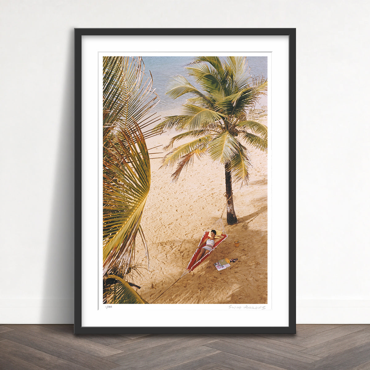Slim Aarons Limited Edition Estate Stamped caribe hilton beach limited edition 72277964 Framed